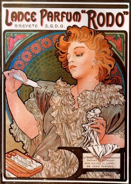  Alphons Lienzo - LanceParfum Rodo 1896 Art Nouveau checo distintivo Alphonse Mucha